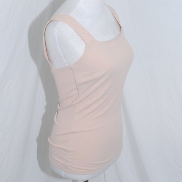 EUC Ribbed 16” pit to pit Womens Medium Khaki Tan Shirt Sleeveless Bodycon - Picture 1 of 6